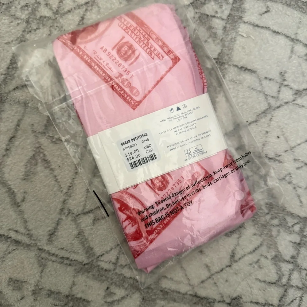 URBAN OUTFITTERS Money Print Tight In Pink + Red OS